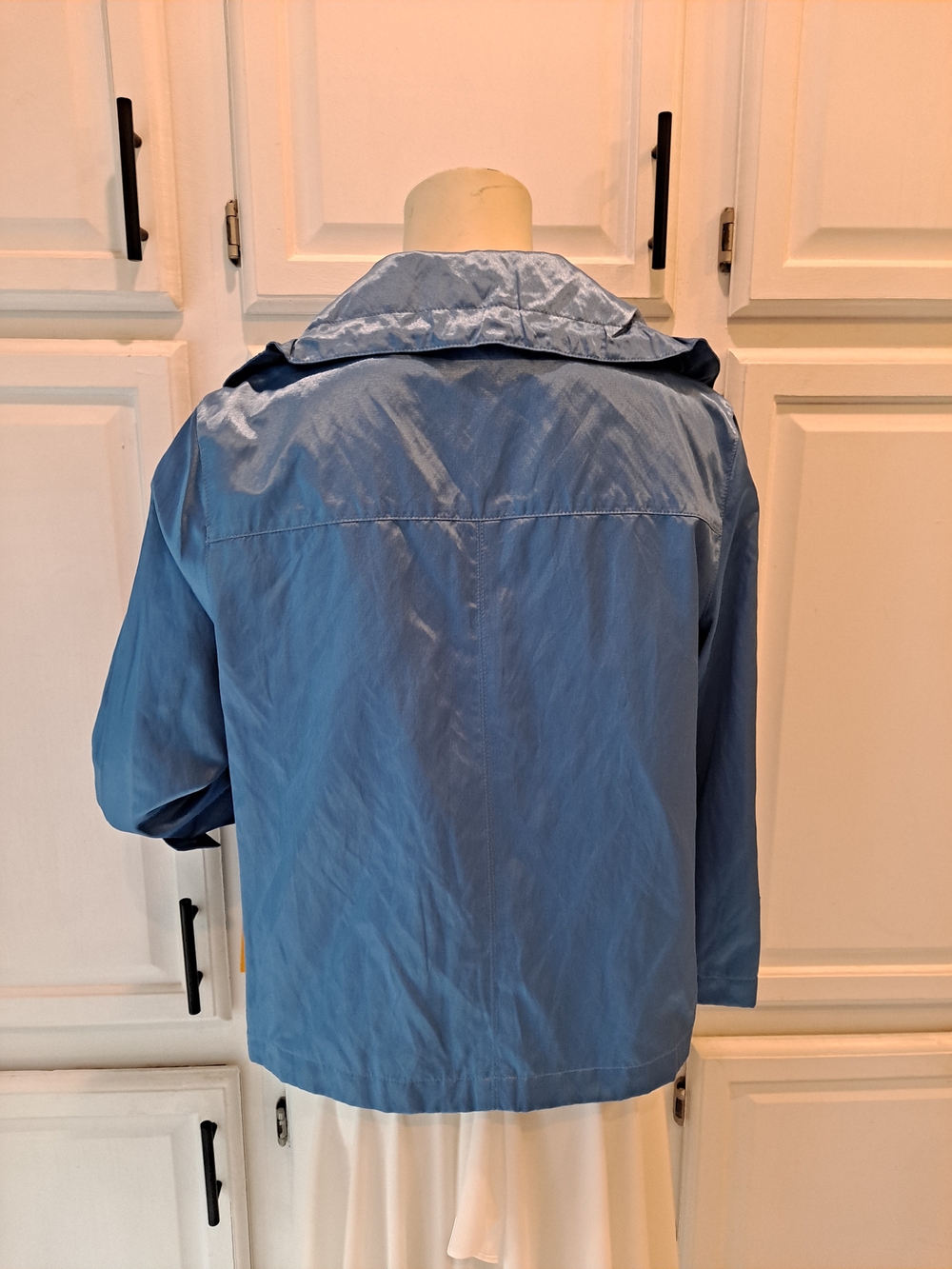 Ruby Rd. Azure Blue Utility Jacket Wide Versatile Drawstring Collar Buttonup NWT - Picture 4 of 11